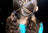 Frisur für lange Haare Kind. Optionen festlichen und alltäglichen Frisuren