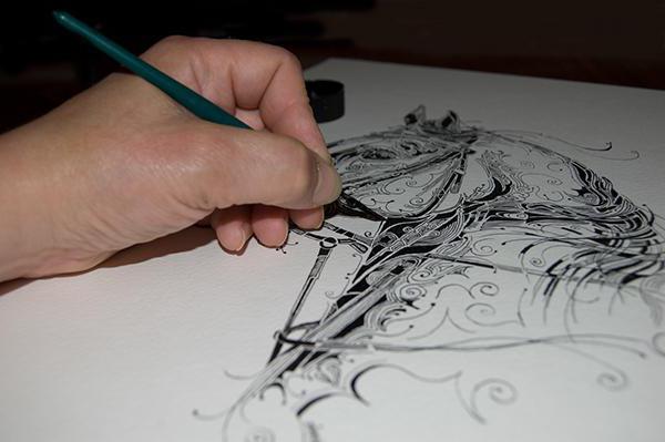 Cómo dibujar a tinta con pincel