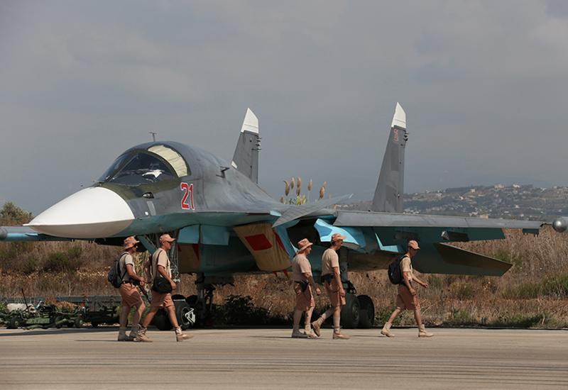 the su-34 at the airfield