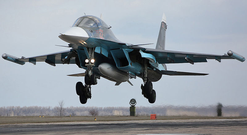 Su-34 para a decolagem