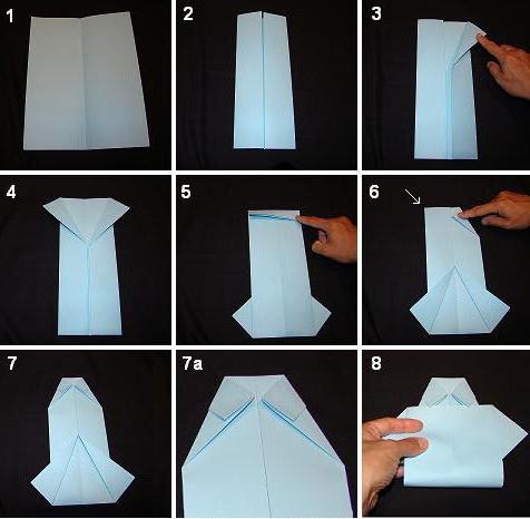 origami corbata con una camisa de