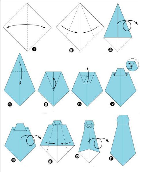 la corbata de origami