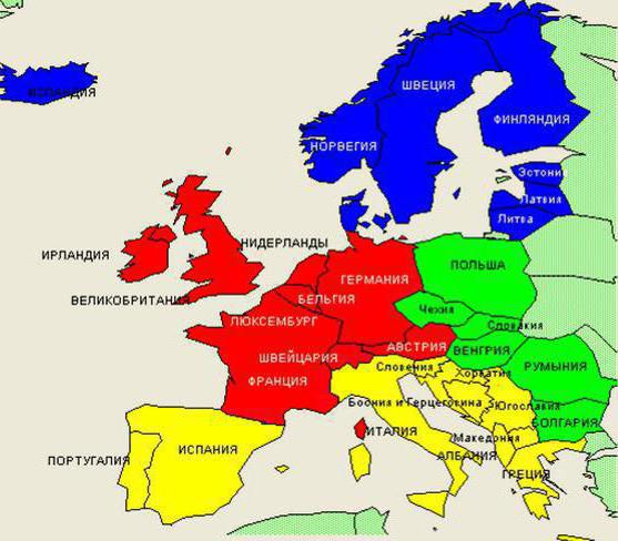 podział europy na podregiony