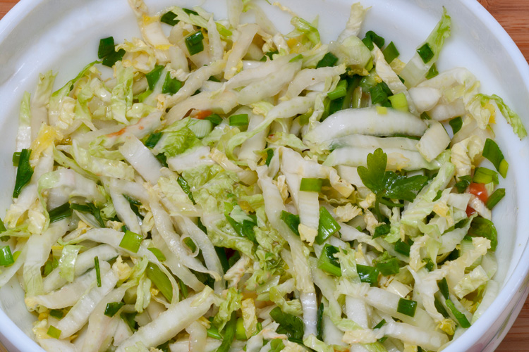 salata ile çin lahana ve salatalık