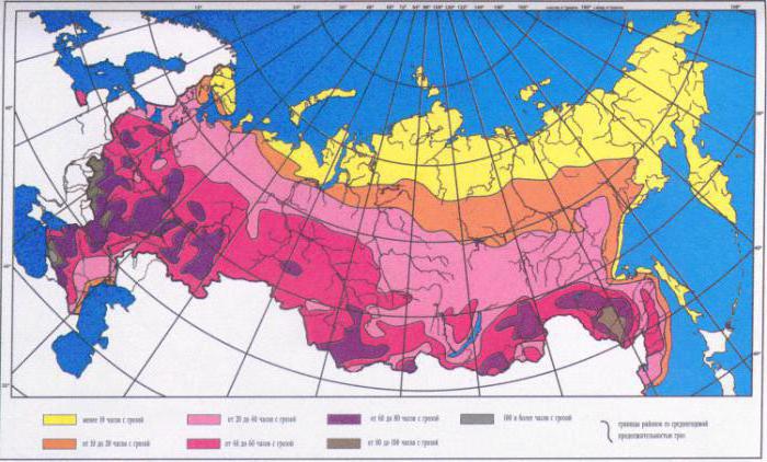 气候地图的俄罗斯