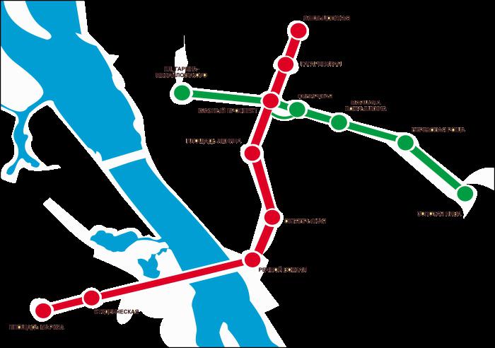 el esquema del metro de la ciudad de novosibirsk