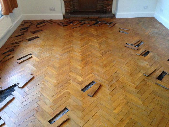 o velho piso de madeira em carpete