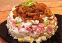 Recipes of salads with ham and mushrooms