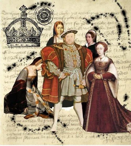 król Anglii Henryk VIII Tudor i jego żony