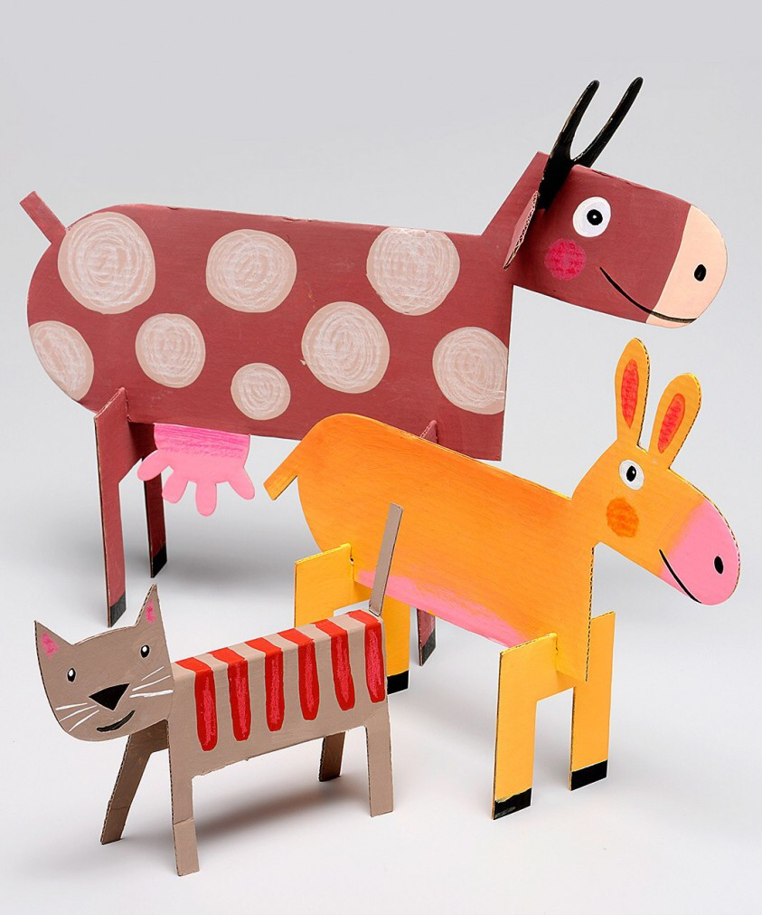 animals out of cardboard