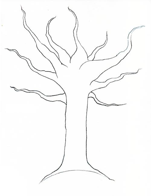 cómo dibujar un árbol de otoño