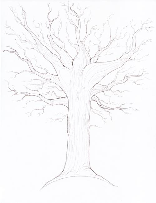 como desenhar um tronco de árvore