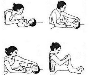 massagem do bebé de 7 meses, não se senta