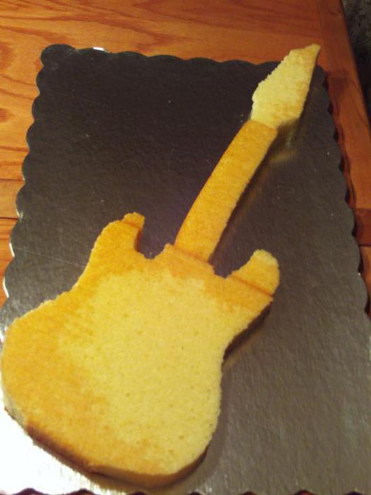 cake in the shape of a guitar