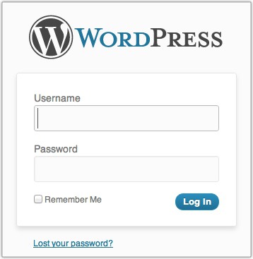 wordpress admin area login