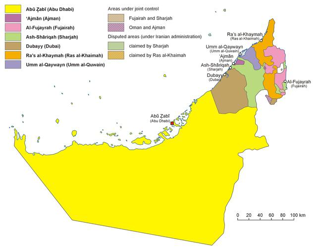 zjednoczone emiraty arabskie sharjah mapa