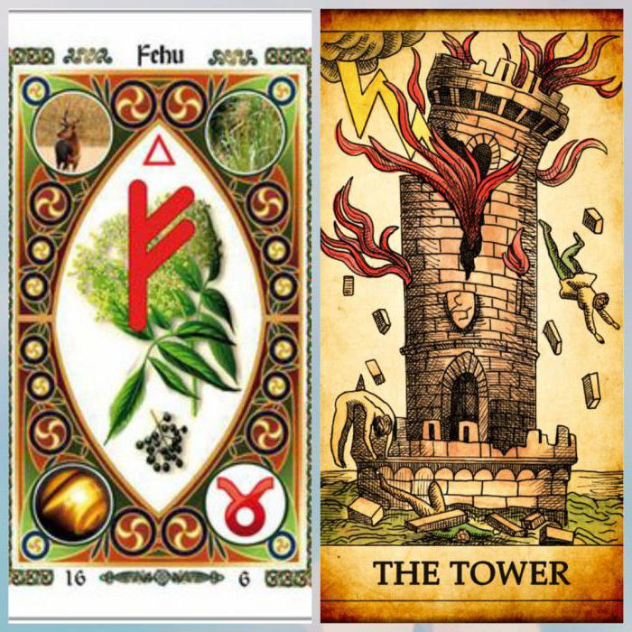 la runa феху en cartas de tarot