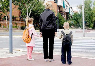 Escort the child to and from school.