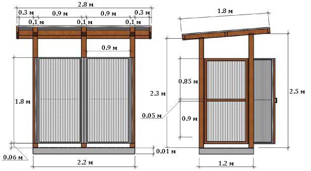 drawing of a shower polycarbonate
