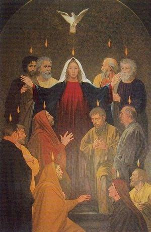 a Descida do espírito santo sobre os apóstolos
