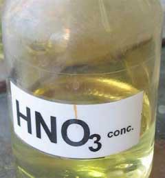 la Producción de ácido nítrico en la industria