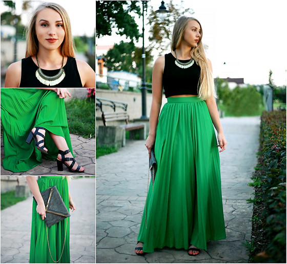 像一个绿色褶的短裙
