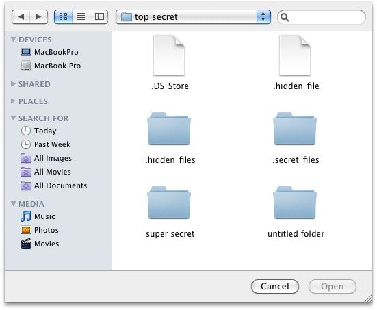 how to display hidden folders