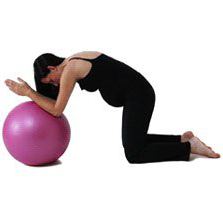 gymnastics for pregnant women on a fitball