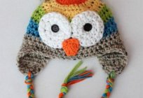 Bright winter accessory hat owl crochet knitted