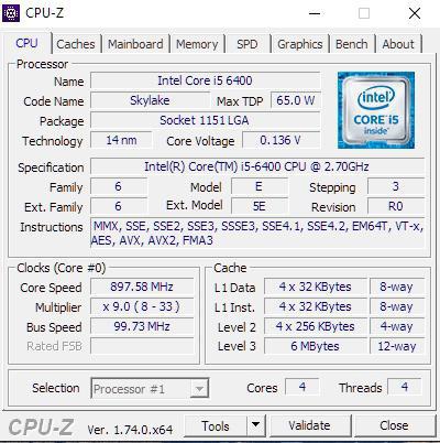 процесор intel core i5 6400 skylake