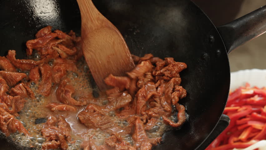 Тушкування м'яса на сковороді