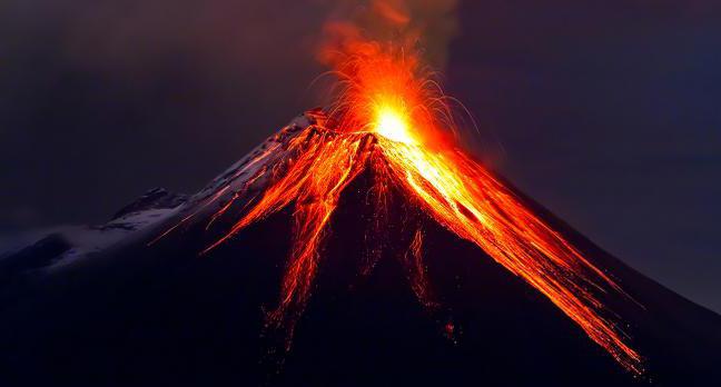 that appears during the eruption of the volcano