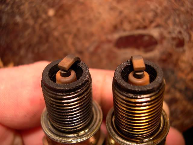 marks of the spark plugs