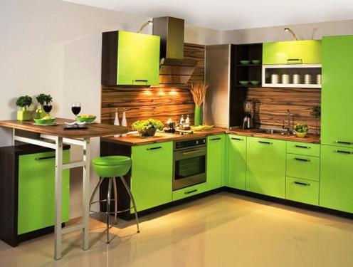 kuchnia w kolorach zielony