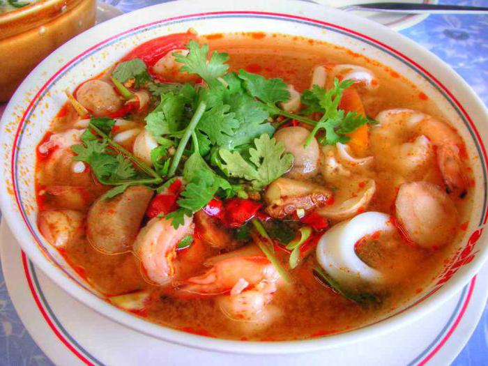 tailandés sopa con leche de coco tom yam