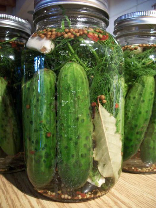 cucumbers as cask in banks for the winter