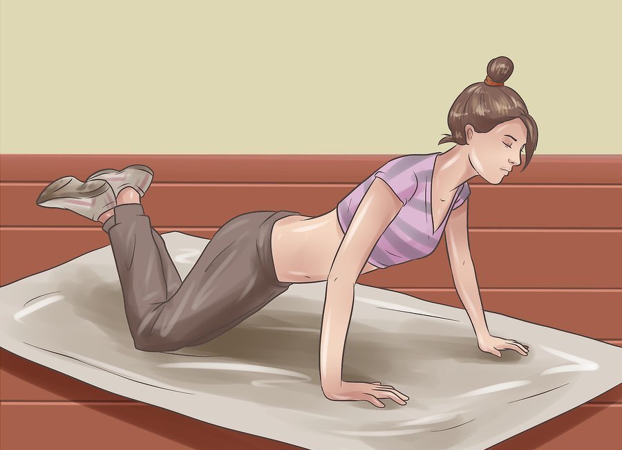 Exercise &quot;plank with knee&quot;