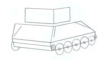cómo dibujar un tanque t 34 85 lápiz por etapas