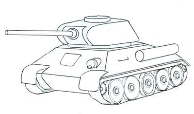 танк т 34 як маляваць ваенную тэхніку алоўкам паэтапна