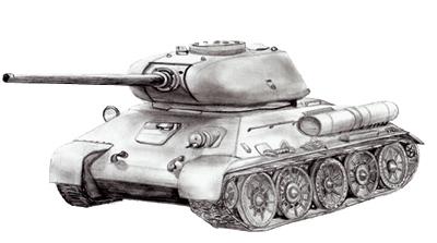 wie nach und nach zeichnen Tank T34