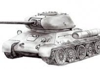 Ensinamos as crianças a desenhar um tanque T-34 lápis fases