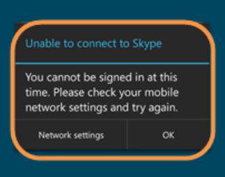 why Skype says there is no connection