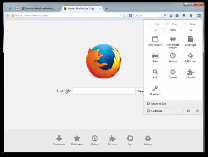 tupit browser Mozila Firefox
