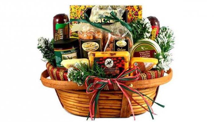 Christmas basket with champagne