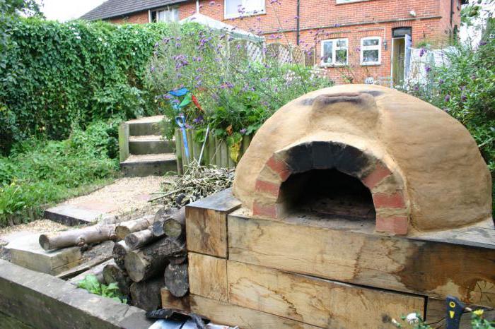 brick oven for the garden in the wood