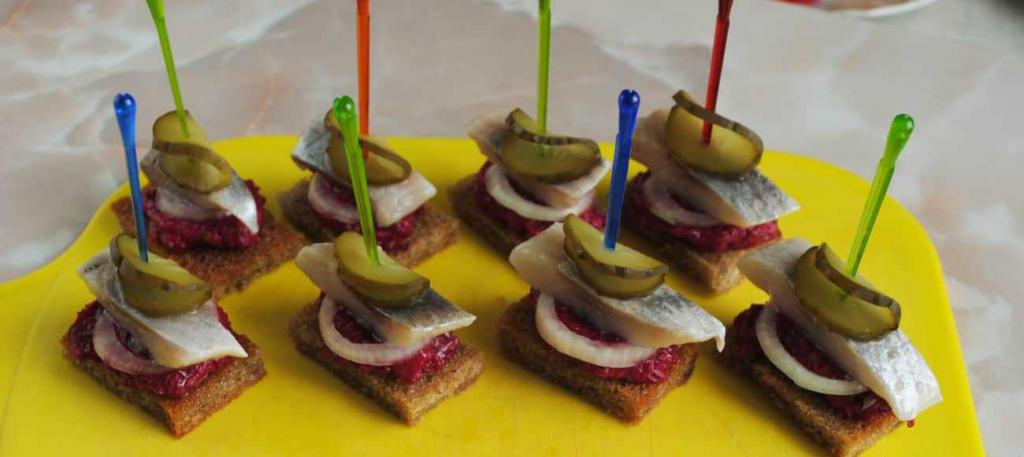 Canapes with fish