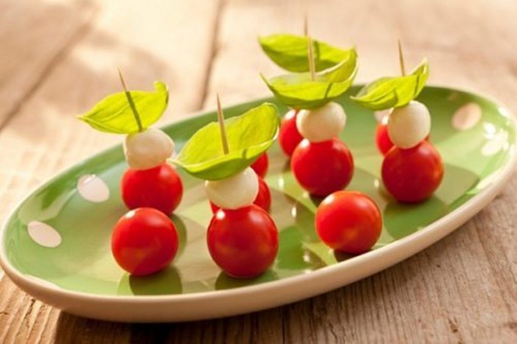 Canapes with cherry