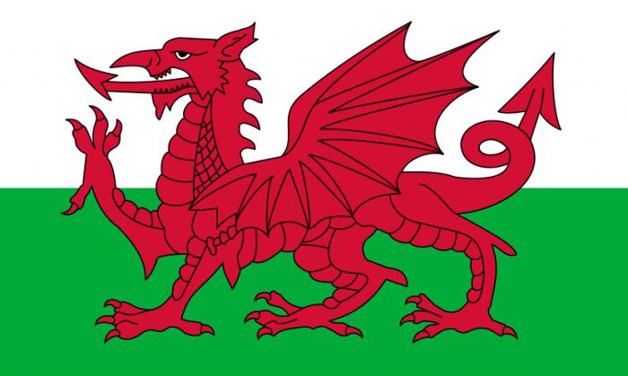 Flagge von Wales Foto