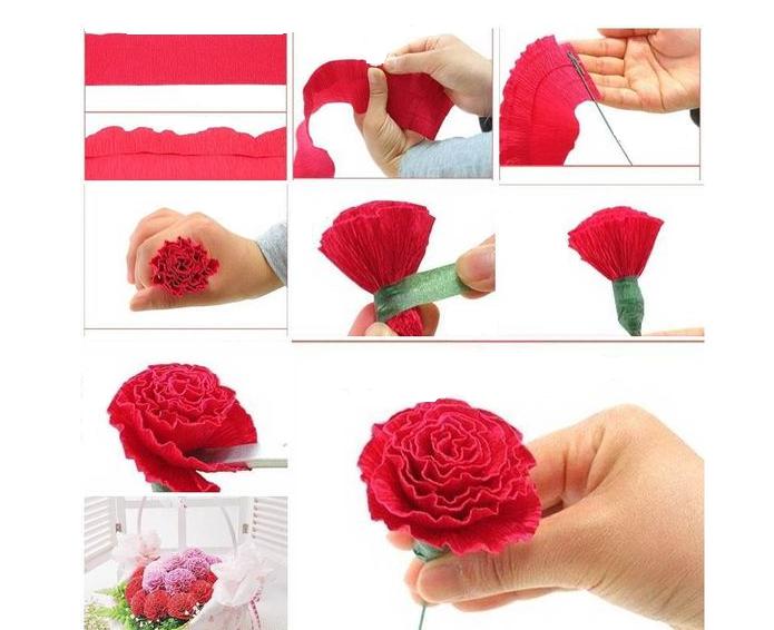 najlżejszy wariant róże z papieru