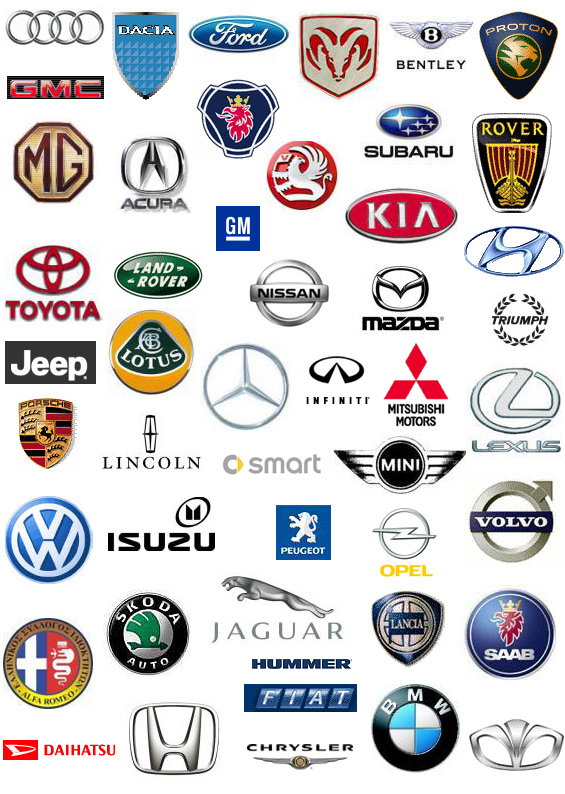 Icons and names of cars